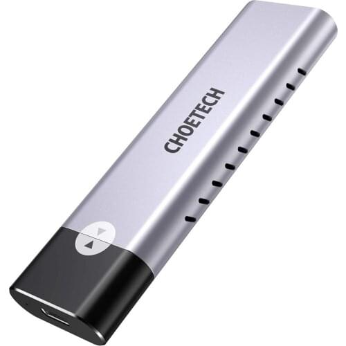CHOETECH M.2 NVME SSD Enclosure USB 3.1 Type C Gen 2 to NVME PCI-E M-Key Solid State Drive Support 2280/2260/2242 NVMe PCIe SSD