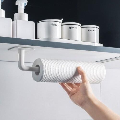 2pcs/set of Plastic Kitchen Storage Rack Pot Cover Rack Cutting Board Plastic Packaging Film Toilet Paper Holder