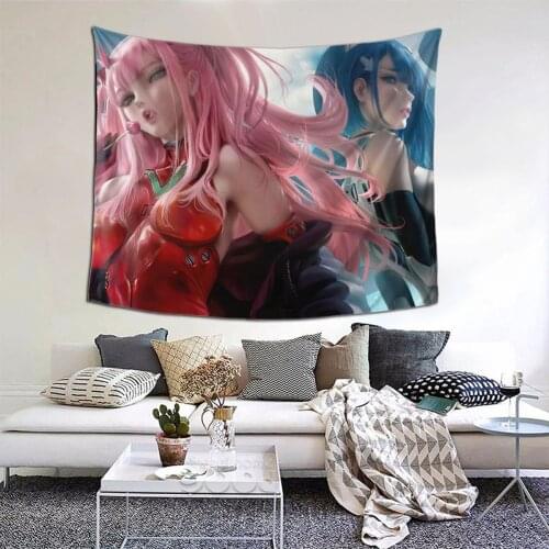 Ero Two Pink Girl 002 Goro Hiro Tapestry Anime Harajuku Tapestry Wall Bedspread Bohemian Hanging Blanket For Living Room