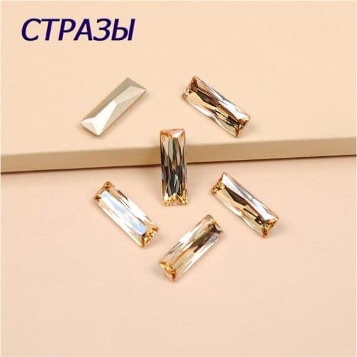 GSHA 4547 Princess Baguette pointed foiled back glass fancy stone faceted crystal rhinestone jewel Gems Sew on Rhinestones