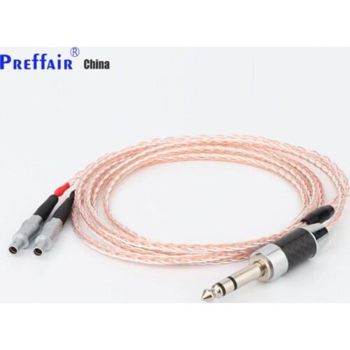 HIFI 6.35mm 4pin XLR Balanced Male 8 core 7N OCC Single crystal Handmade Headphone Upgrade Cable for HD800 HD800S Headphone