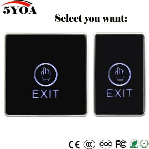 Door Exit Button Touch Release Push Switch Infrared Contactless Bule Backlight for access control systemc Electronic Door Lock