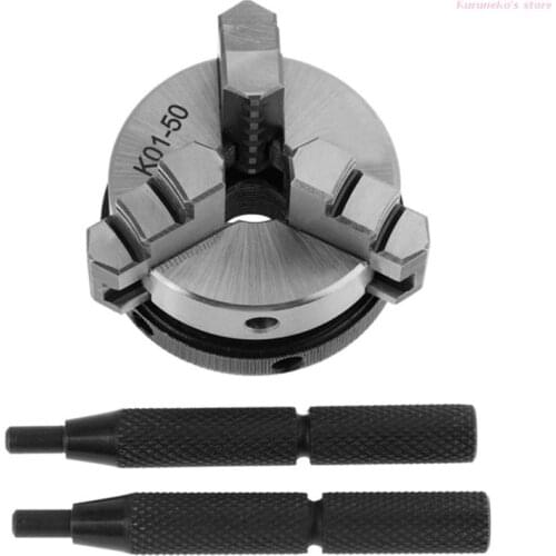 Compact 3 Jaw Lathe Chuck, K01-50 3 Jaw Woodworking Hand Chuck HX6D