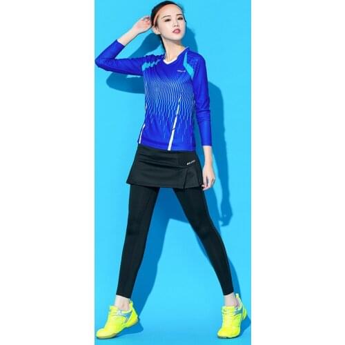 Table Tennis Clothing Suit Badminton Wear Womens Suit Skirt Trousers Summer Quick Dry Clothes Long Sleeve Sports Set