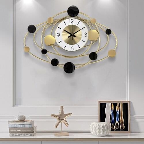 Creative Metal Wall Clock Background Silent Luxury Digital Nordic Wall Clock Living Room Orologio Da Parete Home Decor DG50WC