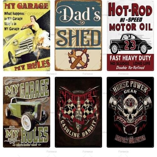 Sign Plaque Metal Vintage Tin Sign Retro Garage Signs Man Cave Wall Decor Iron Painting