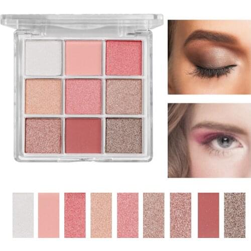 Miss lara 9 colors Matte Shimmer Eyeshadow Palette Waterproof Glitter Diamond Pigment Highlighter Eye Shadow Powder Cosmetics