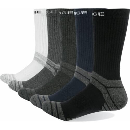 Mens High-quality Cotton Breathable Sweat-absorbent Leisure Sports Hiking Running Crew Formal Wear 5 Pairs Of Socks Black -40