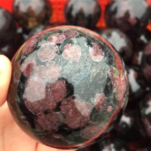 Natural Crystal astrophyllite garnet Sphere Ball Decoration Home Reiki Energy Stone Healing Mineral Handwork Fengshui DIY Gift