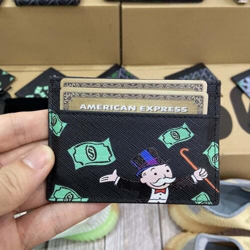 Rich Boy Luxury brand Card Holder Credit ID Card Small Purse Genuine Leather Monopoly Pattern For Women Man Dropshipping