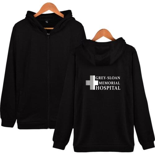 Grey Sloan Memorial Hospital Hoodie Meredith Grey Derek Shepherd Greys Hoodies Sweatshirt Greys Anatomy Zipper Jacket Coat