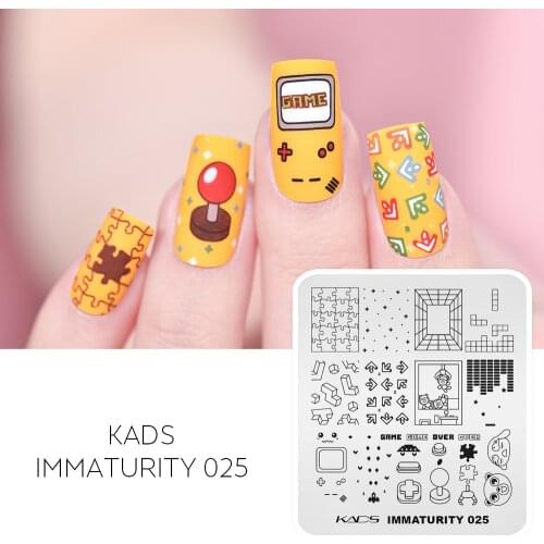 Immaturity Nail Stamping Plate Game Puzzle Dolls Pattern Design Nail Art Stamp Plate Stainless Steel Manicure Stencil Tool