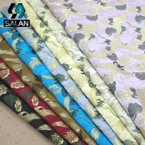 Crane imitation Xiangyun yarn fabrics cheongsam dresses hand DIY bags improved spinning silk jacquard brocade fabrics