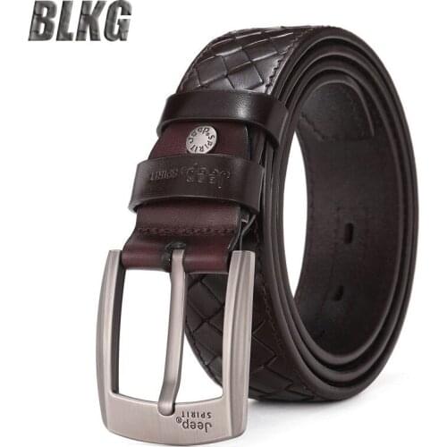 Luxury Brand Genuine Leather Belt Men First Layer Cowskin Designer Waist Belt Business Casual Plaid Mens Belt Ceinture Homme