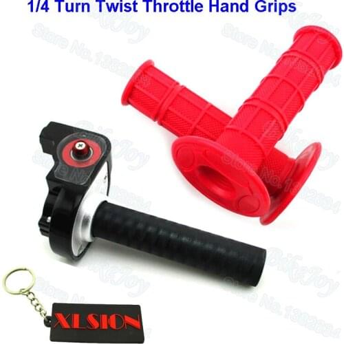 Grip 1/4 Turn Billet Twist Throttle Hand Grips For XR50 CRF 50 70 100 150 Pit Trail Dirt Bike Motorcycle Motocross