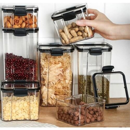 Stackable Kitchen Sealed Jar Plastic Food Storage Box Multigrain Storage Tank Dried Fruit Tea Jar Storage Containers
