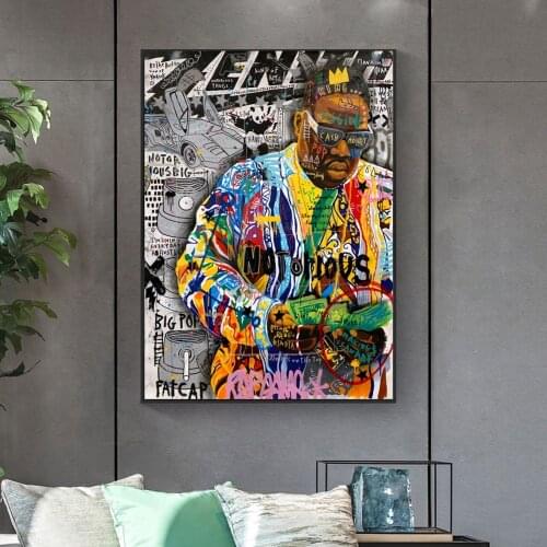 Modern Graffiti Artwork Tupac Singer Hip Hop Canvas Posters 2Pac Rapper Canvas Painting Pop Art Picture for Home Bar Decoration