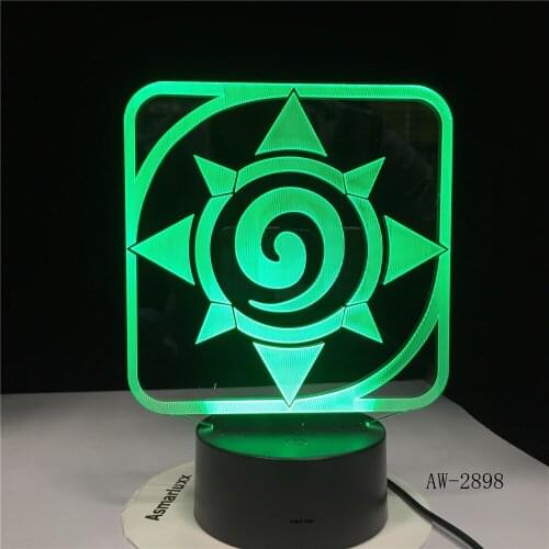 3D Led Night Light Lamp Game Hearthstone 7 Changing Color Kids Bedroom Nightlight Touch Sensor Table Desk Lamp Decor 2898