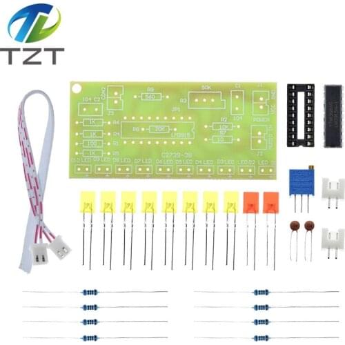 TZT Funny 10 Audio Level Indicator LM3915 DIY Kit Electronic Audio Indicator Suite