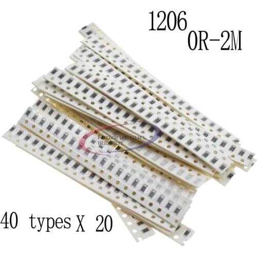 1206 1% resistor element package package 0R-2M 40 kinds resistance each 20PCS