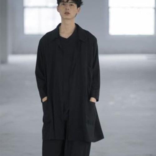 Japanese small Yamamoto loose casual medium-length thin coat elegant windbreaker