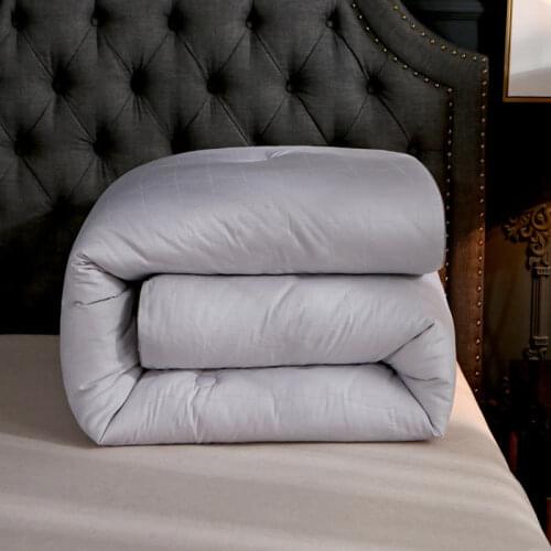 Winter Thicken 100% Cotton stereoscopic jacquard Soy fiber Quilt Duvets Comforters Blanket Filling Button pure color white soft