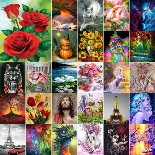 Картины котов по номерам ZUOMIN China At AliExpress