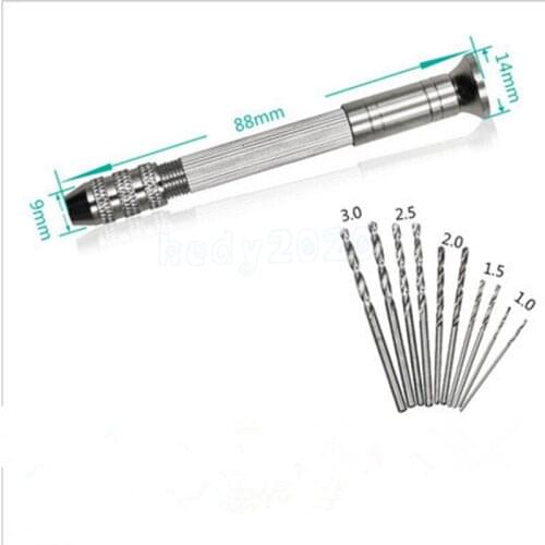 10pcs Stainless steel precision Hand Drill Gundam military model tool Reconstruction punch Drilling tool