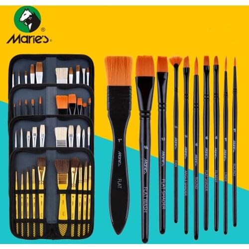 11pcs Oil paint brush set professional watercolor pen Gouache pen set art special painting acrylic brush horse hair art supplies