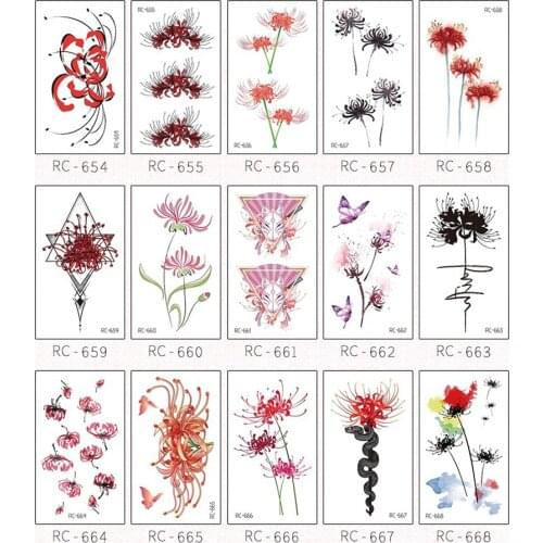 15 Sheet/set Flowers Temporary Tattoo Sticker Waterproof Fake Tattoo For Women Girls Hands Tattoo Body Art Tatuajes Temporales