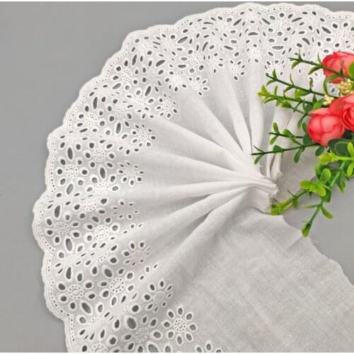 15cm Hollow Out Floral Embroidered Lace Ribbon DIY Apparel Sewing Fabric White Lace Tape Home Textile Curtain Garment Lace Trim