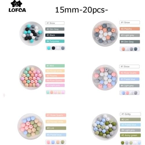 LOFCA 15mm 20Pcs Silicone Beehive Beads Baby Spiral Threaded Silica Beads Round Beads BPA Group Free Food Necklace Pacifier