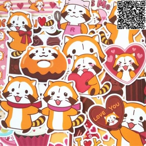 36 pcs waterproof Little raccoon couple sticker for Wall decor fridge motorcycle Bike laptop car stickers figure toys no repeat