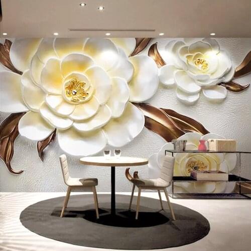 Custom Any Size 3D Wall Painting Beautiful 3d Large Flower Photo Wall Mural Living Room Bedroom Restaurant Waterproof Wallpaper