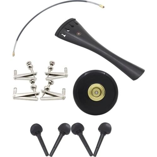 5-in-1 Tuning Spinner/Cello Peg/Tailpiece/Tail Gut/ Pad for 4/4 Cello Parts