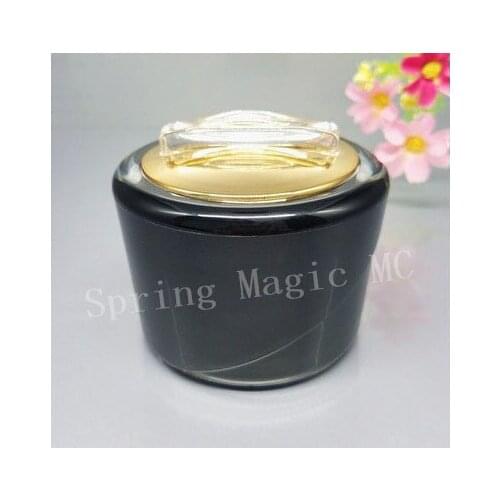 50g Round Acrylic cream Jars,cosmetic container With Gold Lid Eye cream/Essence/Moisture Cream Jar,Black acrylic Cream Bottles