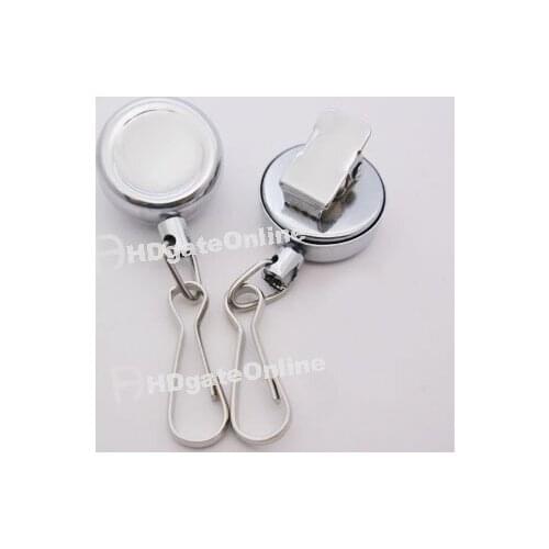 6 PCS 25mm Metal Reels Alligator Clip Retractable ID Card Holder Badge Silver or Nickle