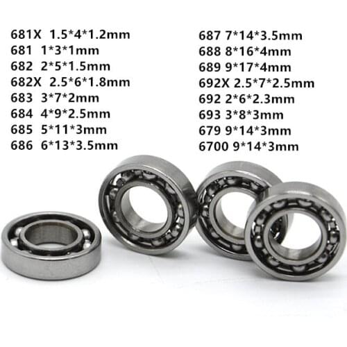 681X 681 682 682X 683 684 685 686 687 688 689 692X 692 693 679 6700 Miniature Model Bearing Open Type Deep Groove Ball Bearings