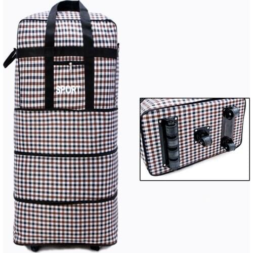 Aviation checked bags universal wheels travel large capacity luggage folding,30 inch large capacity 7 wheels moving house bag