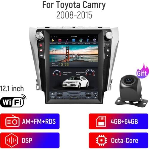 12.1inch 2 Din Android10 Car Multimedia Stereo For Toyota Camry 2008 2009 2010 2011-2015 GPS BT Radio Receiver Player Head Unit