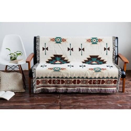 European sofa cushion sofa towel Nordic comfort cotton sofa fabric anti-slip geometry sofa cushion carpet