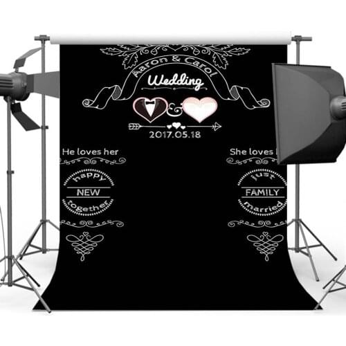 Mehofoto Black Board Background for Photography Wedding Backdrop for Photo Booth Studio Customize PA-018