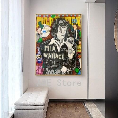Graffiti Art Canvas Painting Amanda Plummer Star Posters And Prints Abstract Killer Pictures Wall Art For Living Room Home Decor
