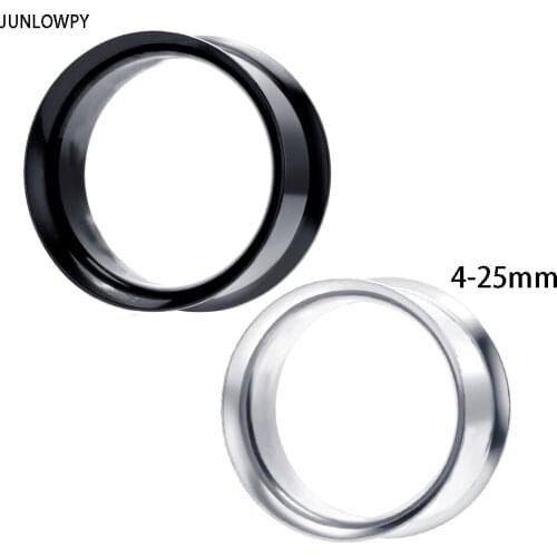 JUNLOWPY Double Flared Ear Gauge Plugs Surgical Steel Flesh Tunnel Body Piercing Jewelry Earring Expander Stretcher Gauges 96pcs