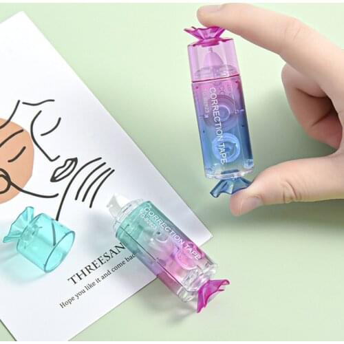 4pcs/set Kawaii Candy Gradient Color White Out Corrector Correction Tape Stationery Student Altered Tapes 85DD
