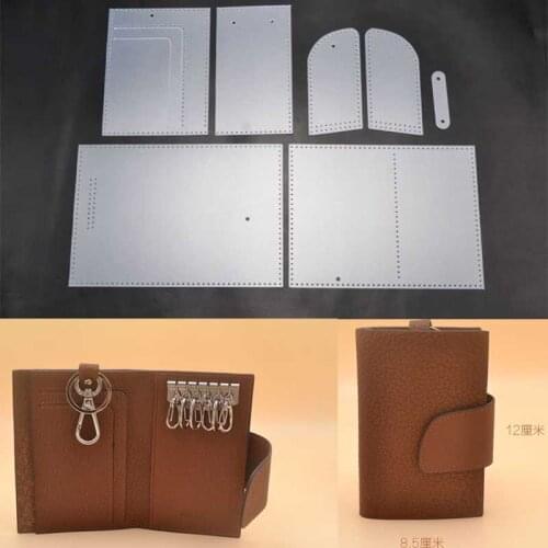 Handmade leather DIY Waist hanging multifunctional Key bag Card bag PVC version drawing template