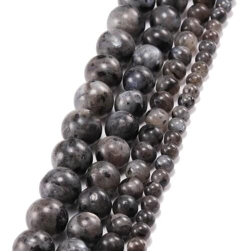 4 6 8 10 12 mm Black Spectrolite Round Loose Beads Labradorite Natural Stone Spacer Beads For Jewelry Making Findings Supplies