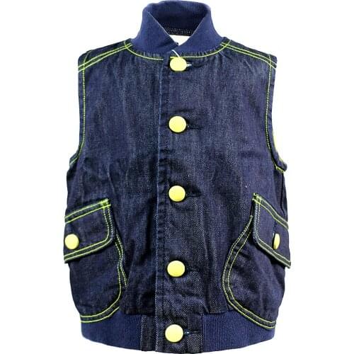 Jacket Denim Waistcoats Outerwear Children Clothing Autumn Clothes Boys Vest Boys Waistcoat Boys Jacket Boys Jeans Jacket 4J0515