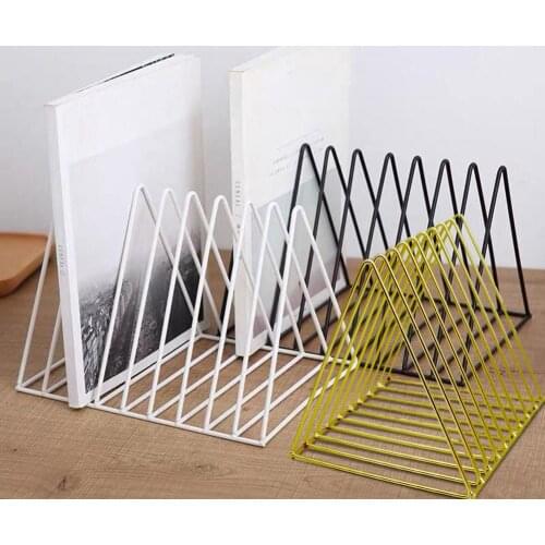 Metal Triangle Storage Rack Vinyl Record Display Stand CD Book Postcard Collection Shelf Album Picture Book Storage Rack