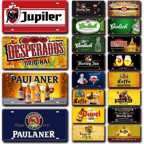 [ Mike86 ] Duvel Paulander Leffe Tin Vintage Dutch Beer Wall Poster Cinema Painting Metal Sign Art Decor For Bar CA-001 30X15 CM